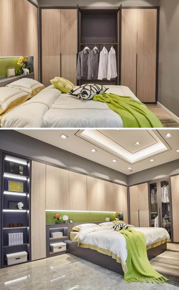 97国际免漆生态板清风胡桃定造衣柜实拍